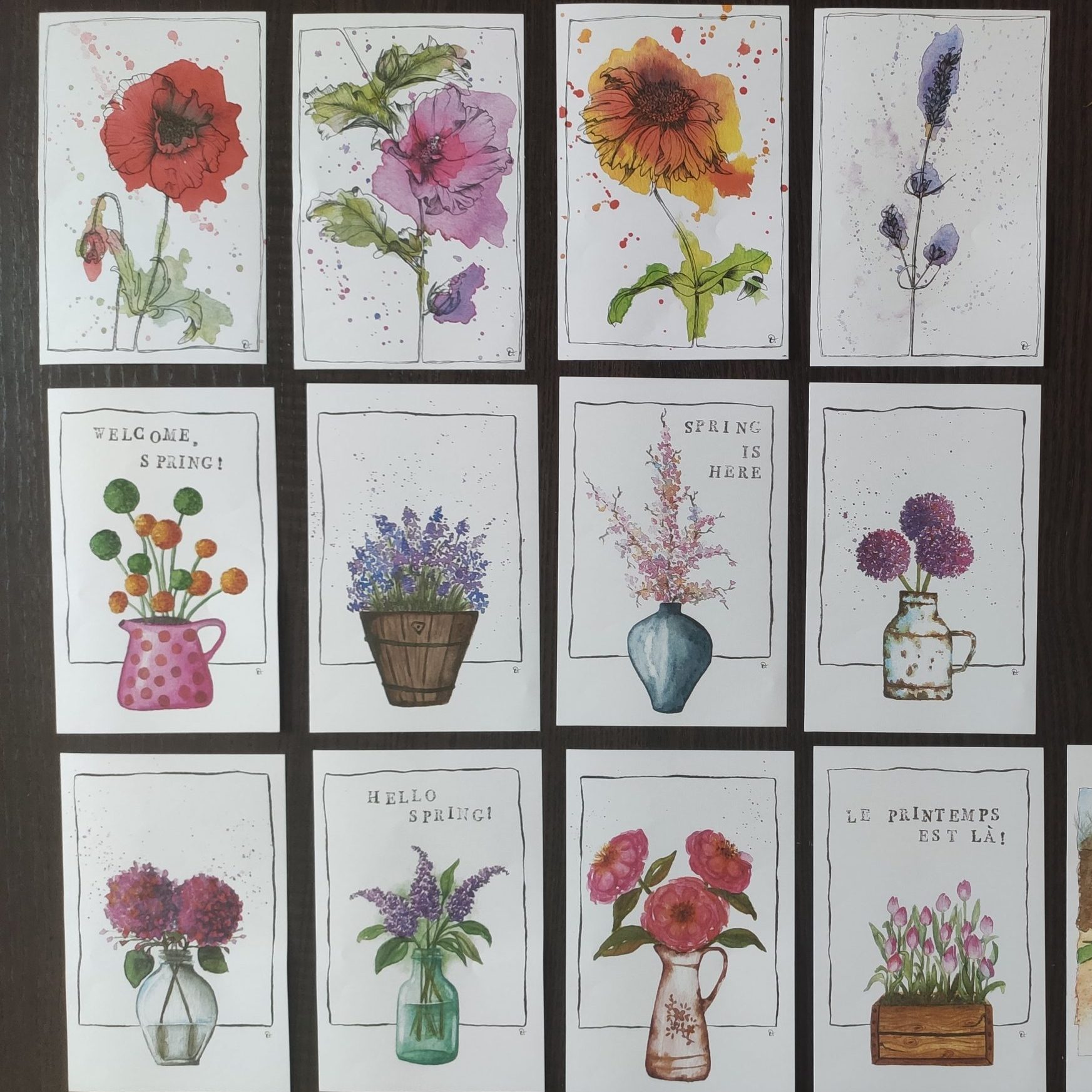 cartes postales fleurs - moments by olivia